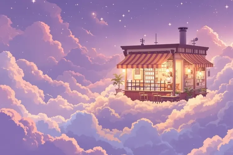 《云端咖啡馆》：一杯咖啡治愈一座城的孤独 - 韩国动漫动漫封面
